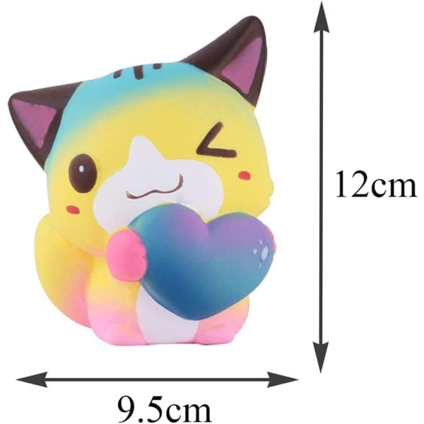 Squishies Kissakissan Rakkaus Sydän Kawaii Pehmeä Hidasnousuinen Tuoksullinen Eläin Squishies Stressiä Lievittävä Leikki Prime Collection Lahja 1KPL