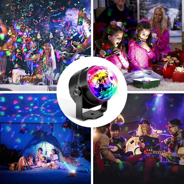 Diskokula LED-festlampa musikstyrd disco ljuseffekter disco ljus med USB KLB