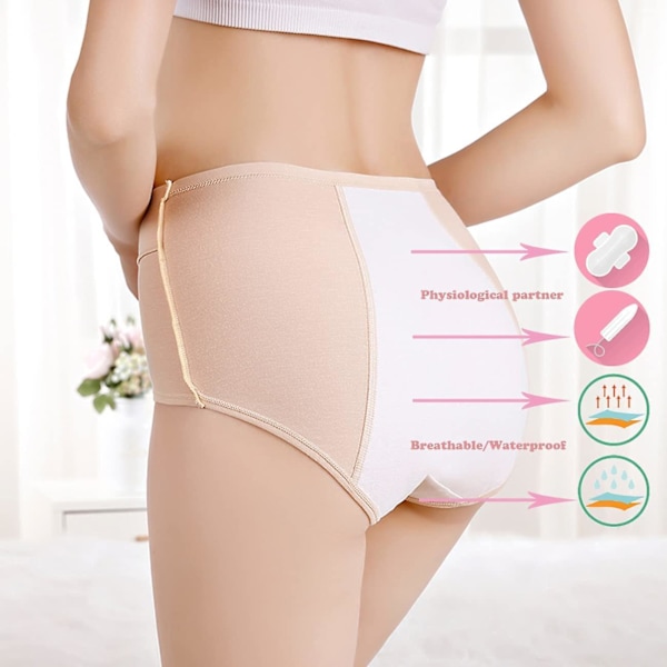 3-pack Damperiod Läcktäta Byxor Menstrosa Bomull Mensunderkläder Svart x Grå x Hudfärg XXL Svart x Grå x Hudfärg Black x Gray x Skin color XXL
