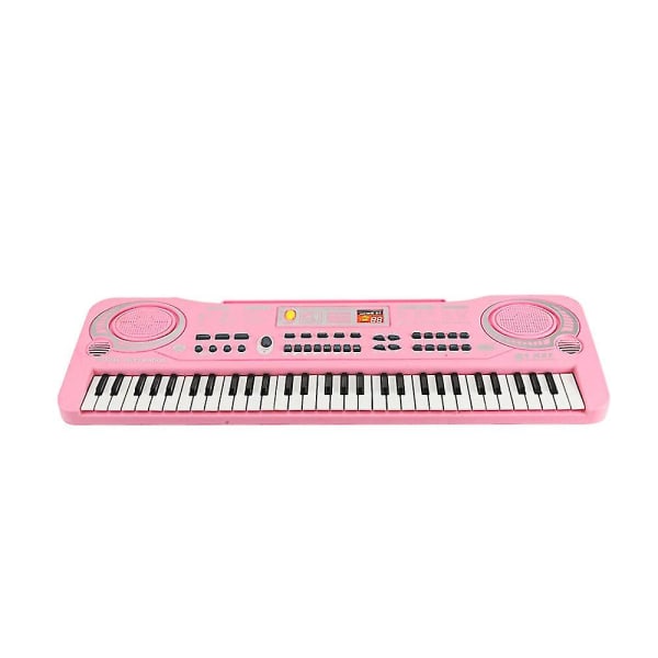 61 Keys Elektroniset Urut USB Digitaalinen Näppäimistö Piano Soittimet Lasten Lelu Mikrofonilla (Väri: Vaaleanpunainen)