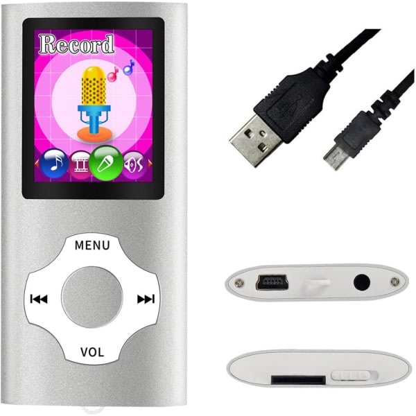Digital, kompakt och bärbar MP3/MP4-spelare (Max stöd 64GB)