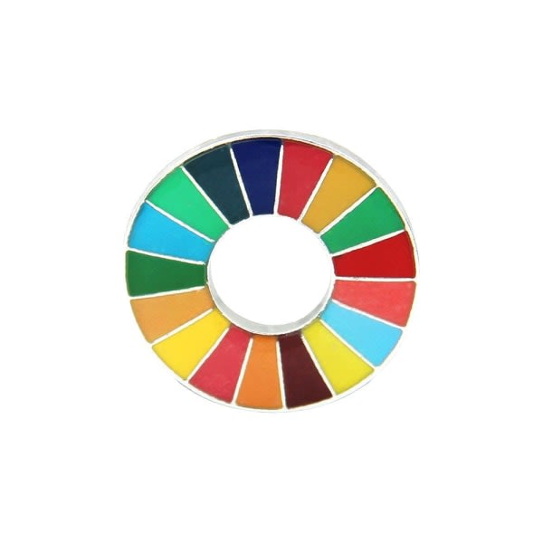 17 färger UN SDG Pin-emblem (guld, silver)