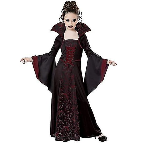 vampyr kostym halloween flicka vampyr klänning drottning kostym 150cm stil1