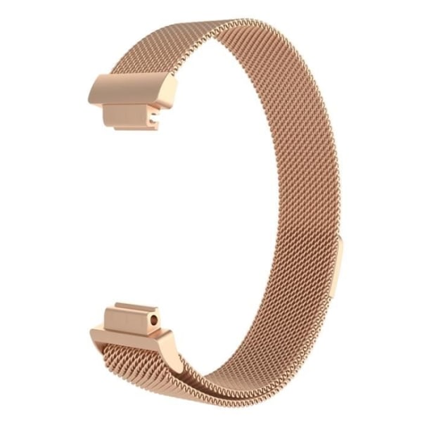 205 mm magnetiskt Milanese rostfritt stålband för Fitbit Inspire/Inspire HR -Rose Gold