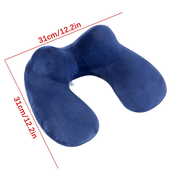 U-formet pukkel Oppblåsbar flygeblå blå hals Mjuk og varm tekstur, elastisk og komfortabel Marinblå