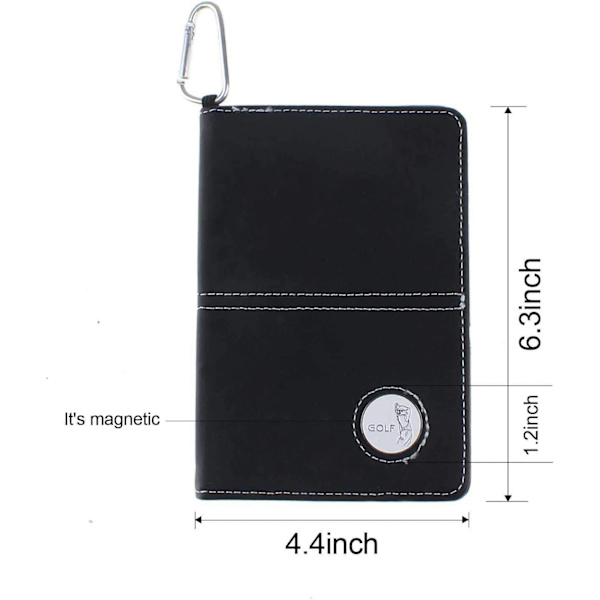 Deluxe PU Läder Golf Scorecard Hållare Läder och Yardage Bok - Gratis Skicka en Boll Markör och en Penna