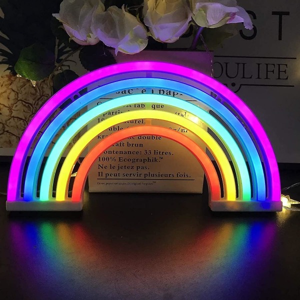 Rainbow Neon Sign Lights Seinä Kodin Sisustus Valaisin Lastenhuoneelle--