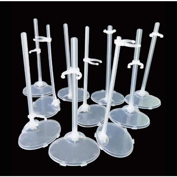 Minidockställ för Barbie-dockor, dockklädesställ, transparent dockställ, hållare för Barbie-dockor, 6-pack