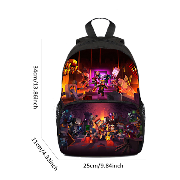 Minecraft Ryggsekk For Barn Skolesekk Ryggsekk Characters Bag A