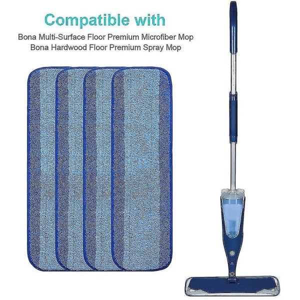 4-pack mikrofiber rengöringsdynor som ersätter Bona Premium Spray Mop