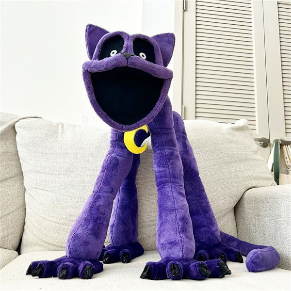 45 cm Smiling Critters Plysch Katt Sovdag Mjuk Fylld Dockleksak Barnpresent Dark Purple - 45cm