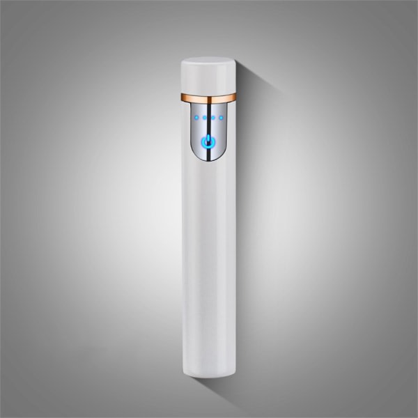 Mini Touch Sensor Flameless Lighter Bærbar USB Opladningsbar finder tændare Vit