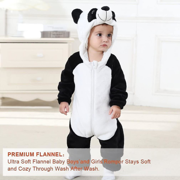 Unisex vauvan eläinpuku talvi syksy flanelli huppuhaalari cosplay( Koko,väri : 100cm-panda