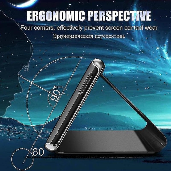 Applicera på Smart Mirror Flip telefonfodral för Huawei P40 P30 P20 Lite P10 Mate 30 20 Honor 20 10 9x Pro P Smart Z Y9 Prime 2019 skal mobiltelefon