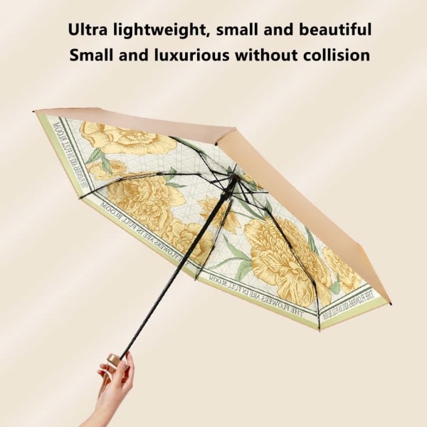 Skriv ut Pocket Paraplyer Ultralett solbeskyttelsesparaplyer for utendørsbruk Rosa