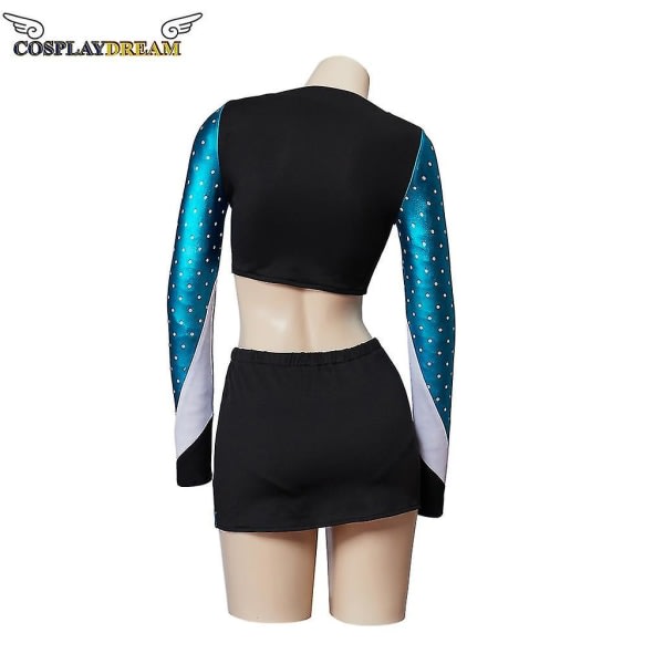 -euphoria Cheerleader Uniform Maddy Outfit Långärmad Crop Top med Minikjol Set High School Womens Cheerleading Kostym I L