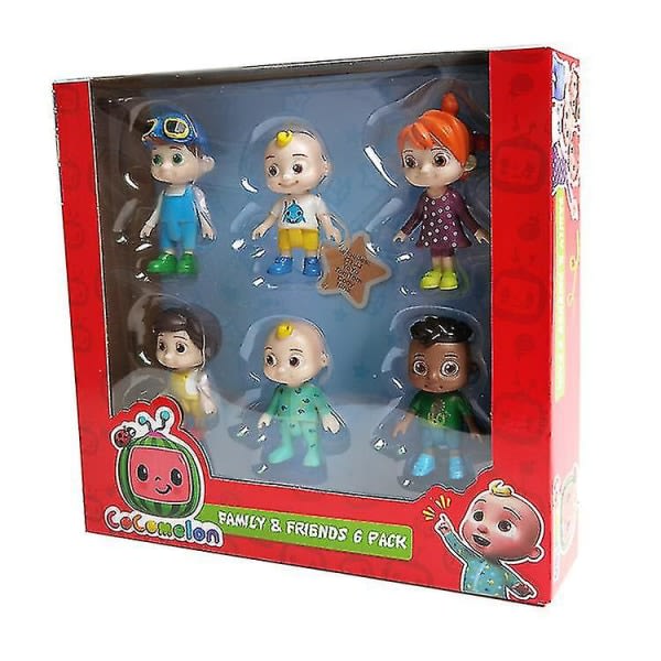 Cocomelon Family & Friends 6st Actionfigurer Pack Leksaksdocka Barn