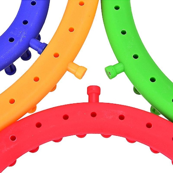 4-storlekar runda stickare vävstolar gör-det-själv-verktygssats Plast rund cirkel kreativ hatttröja (storlek, färg: 19 cm-röd)