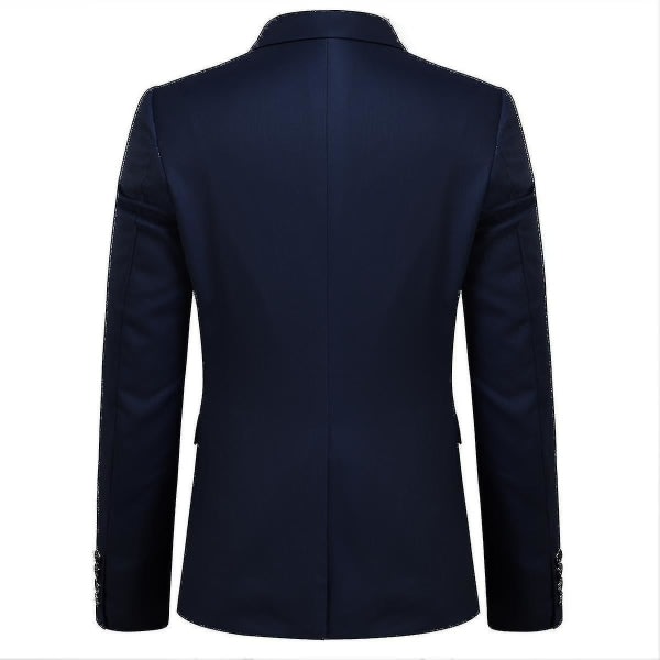 Kostym för män Business Casual 3-delad kostym blazerbyxor Väst 9 färger B Navy M