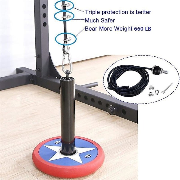 400 cm Home Gym Fitness Lat Pulldown Kabel udskiftning, justerbar længde til Pulley System Cable Ma Black