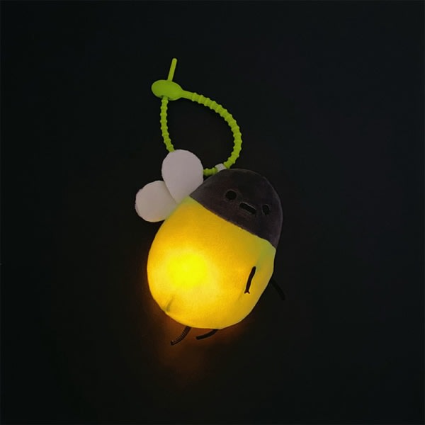 Søt interaktiv Fireflys plysch nøkkelring med lys personlig hengende nøkkelring docka for plånbok heng