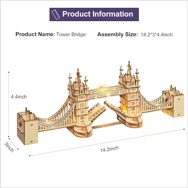 3D-puslesæt Big Ben i træ - Byg-selv-model til voksne - Laserudskåret puslespil - Byggesæt til konstruktion - Bedste fødselsdagsgaver