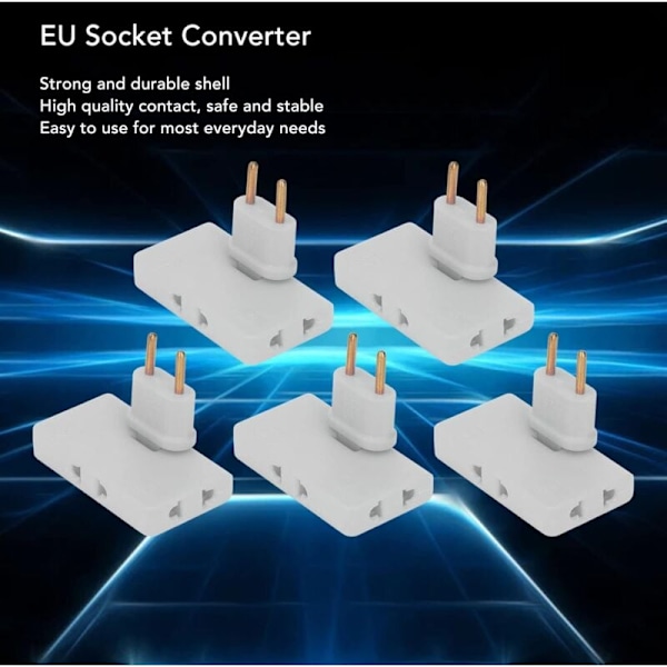 Roterende Stikkontaktadapter (5-pakning) - 180° EU Pluggforlenger
