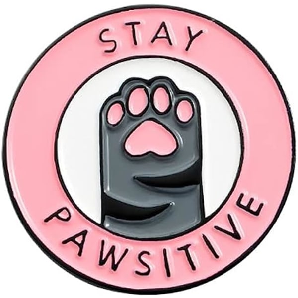 Pink Cat Paw Cartoon Cowboy Brosch Emalj Pins Metall Broscher För Kvinnor Badge Pines Metalicos Brosche Tillbehör