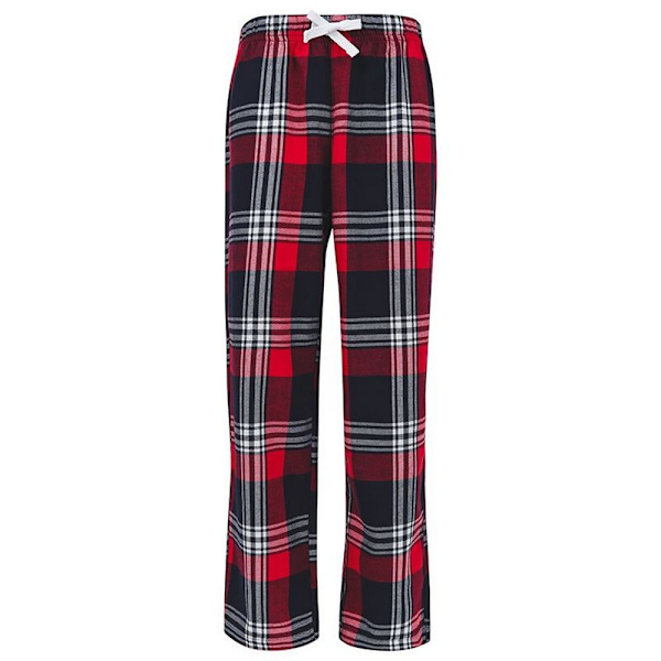 SF Minni Barn Tartan Lounge Byxor 7-8 År Röd/Marinblå Rutig Red/Navy Check 7-8 Years