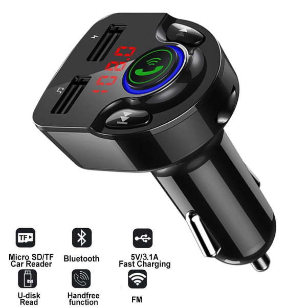 Bil Bluetooth 5.0 till USB-C-adapter, bil MP3-spelare USB -laddning