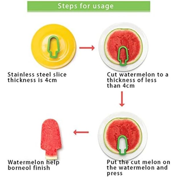 Multifunktion vandmelonformet vandmelonskæremaskine Frugtskærer Småkageform Køkkenhakker gør det selv-værktøj Grøntsagsfrugtskærer - Grøn 1 sæt