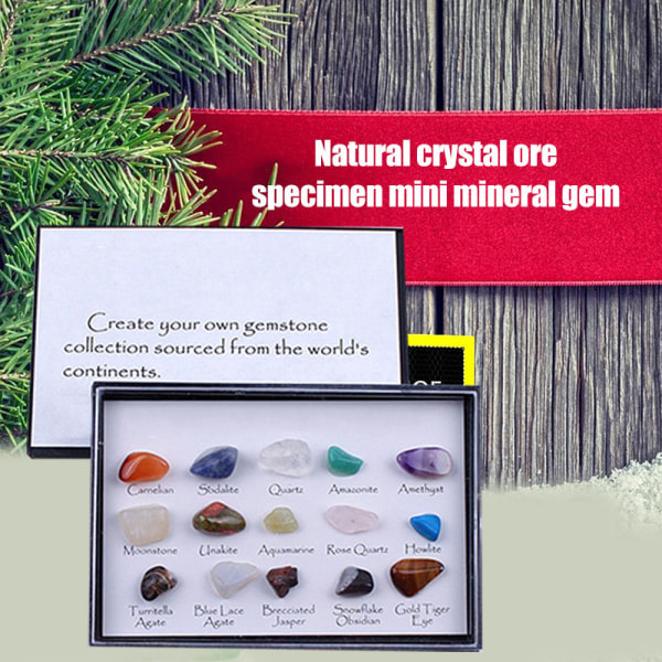 Naturlig kristallmalm Prov Multipurpose Mini Gem Collections Science Teaching Leksaker for pojkar Flickor Boxed