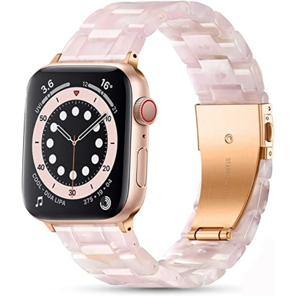 Resin-rem (läpinäkyvä rosa), lämplig for Apple Watch rem