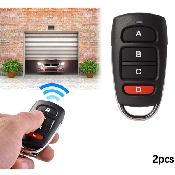 2-pakk Universaali Garageavantimen Kopiointikäyttöinen Kaukosäädin 433MHz 4-painikkeinen Klooni Garageavantimelle Sähköportille Jne