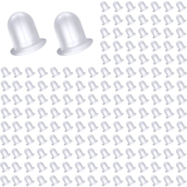 1000-pak hypoallergen silikone øreringe Lille gennemsigtig Universal E