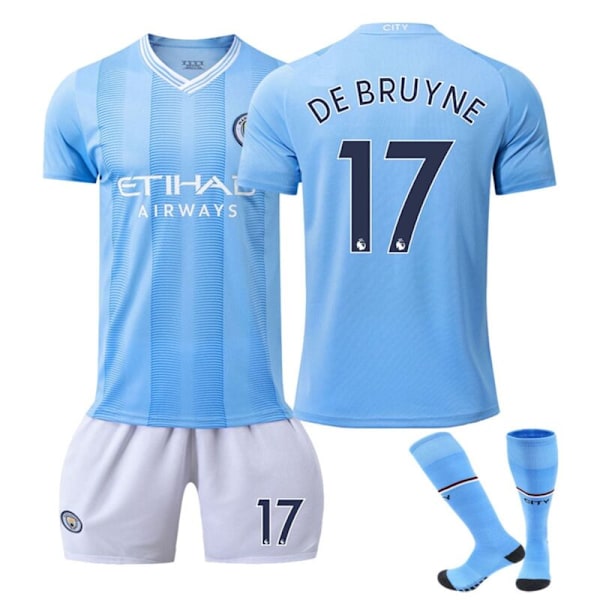 23-24 Aikuisten lasten poikien jalkapalloasut Jalkapalloharjoitteluasu Urheiluvaatteet 3-osainen sarja 2324 manchester city koti#17 2324 manchester city home#17 xl