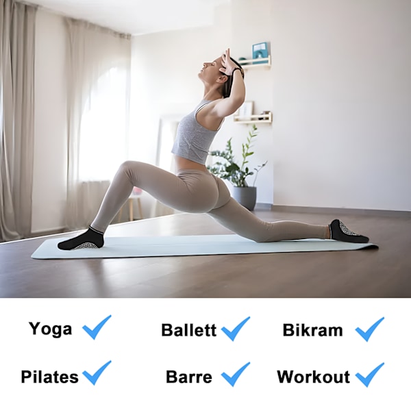 4 par joogastrumput naisille ja miehille, liukastumattomat sukat, tukisukat, fitness , Pilates-liukastumattomat sukat joogalle, barreelle, pilatesille, kotiin