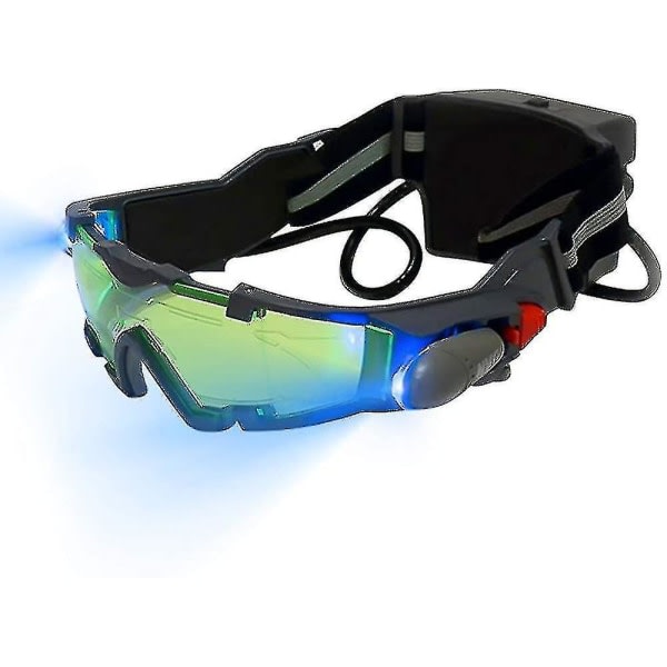 Night Vision Goggles for barn Justerbara LED Nattglasögon med oppfällbar lysgrön lins Spy Night Vision Goggle-: