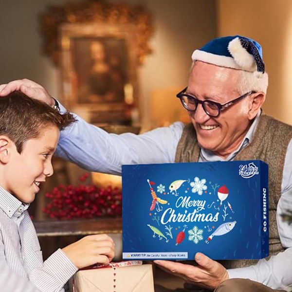Adventsfiskekalender 2024, Adventsfiskeutstyrkalender, Julekalender for nedtelling - 24-dagers ferskvannsfiskeutstyrsett
