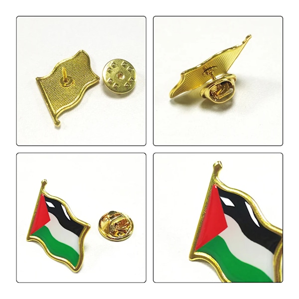 2-10 STK. Palæstina FLAG BADGE Rustfrit stål Palæstinaflag Pin Reversmærke Rygsæk Ikon علم دولة فلسطين 10Pcs