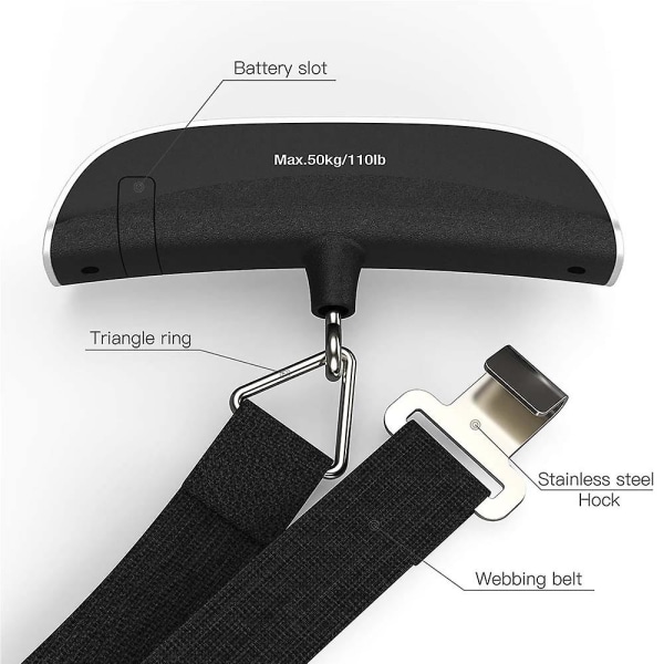 Digital hængebagagevægt, bærbar håndholdt taske