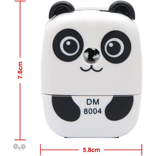 Söpö metallinen eläin kynänteroitin lapsille, pöytäteroitin kahvalla (Tummapiirinen panda, 1 kpl)
