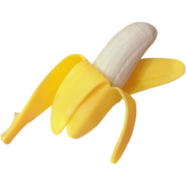 Klämleksaker, pressad bananleksak Stressrelief Klämig leksak för barn och vuxen Gul