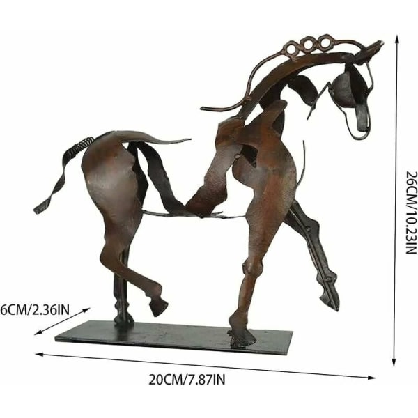 Metal Heste Skulptur Adonis Ornament Dekoration, 3D Håndlavet Ope