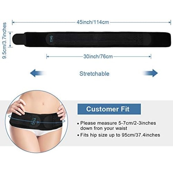 SI Sacroiliac Belt, SI Belt Support med DoubleLayer elastiska remmar, Sacroiliac Support Belt for Sc