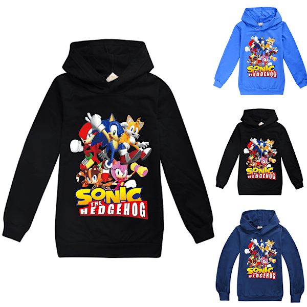 Pojkars Sonic The Hedgehog Sport Casual Hoodie Sweatshirt marinblå navy blue 140cm