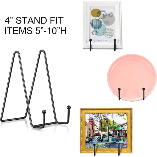 Displaystativ med 5 delar av metallhållare för dekorativ plåt och bordskonst, målade plattor, minnesbricka (6 tum)