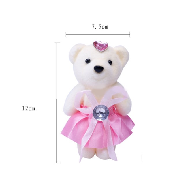 10 st Teddybjörnleksak för alla hjärtans dag Handgjord dockdekor för hemgåvor inomhus för kvinnor Svart
