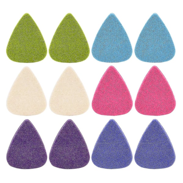 12 stykker farverigt plekter mediator filt Ukulele picks 3 mm tykkelse