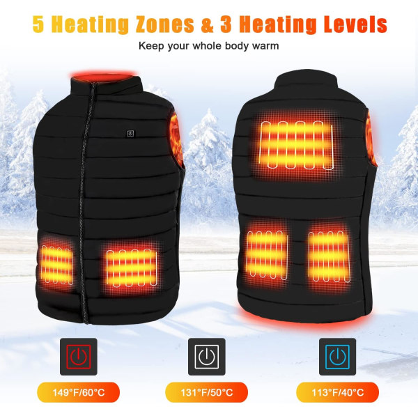 Thermal vests for men and women, electric jackets in 3 temperature levels